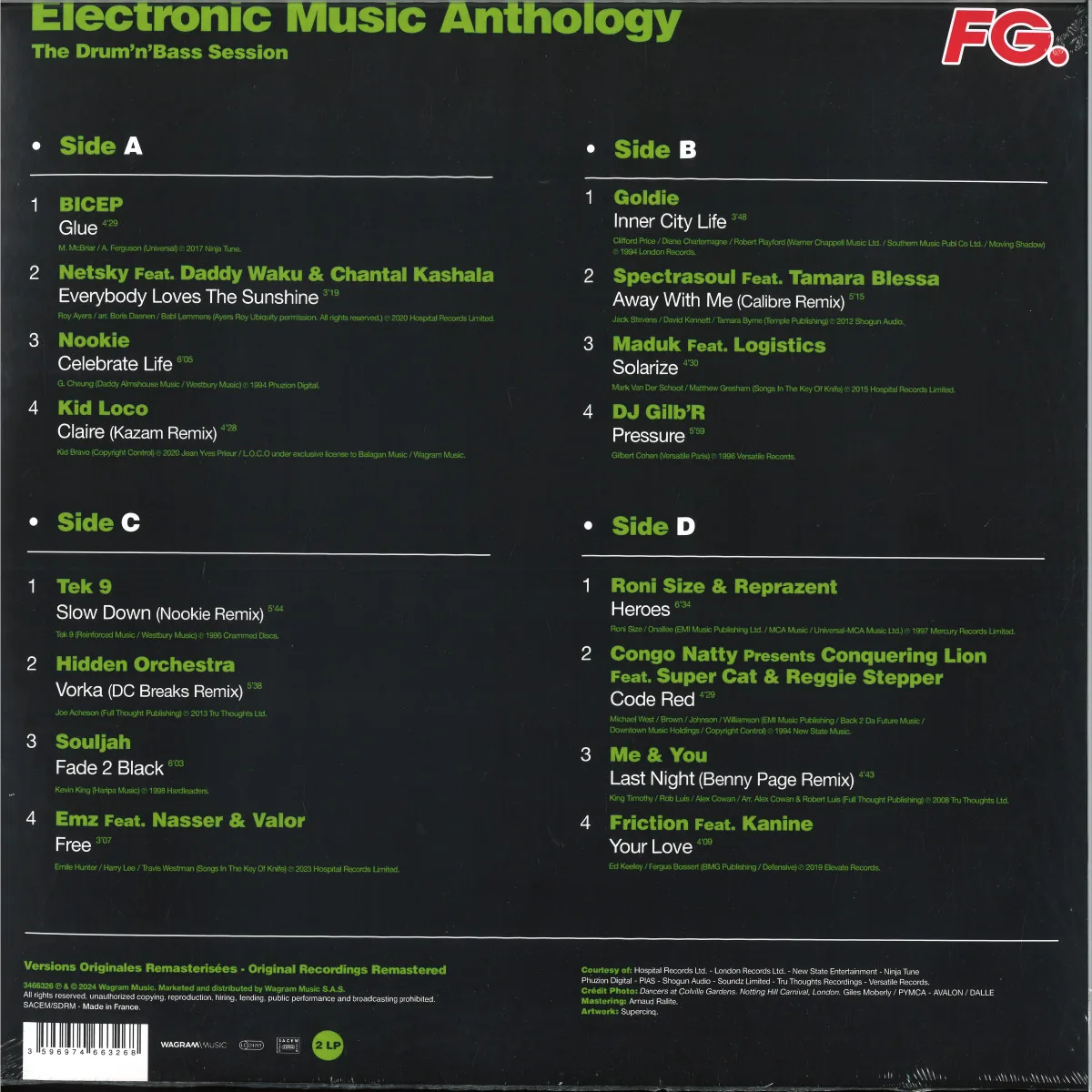 Back cover — Various — ELECTRONIC MUSIC ANTHOLOGY -THE DRUM 'N BASS LP 2x12"