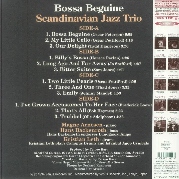 Обратная сторона обложки — SCANDINAVIAN JAZZ TRIO — Bossa Beguine