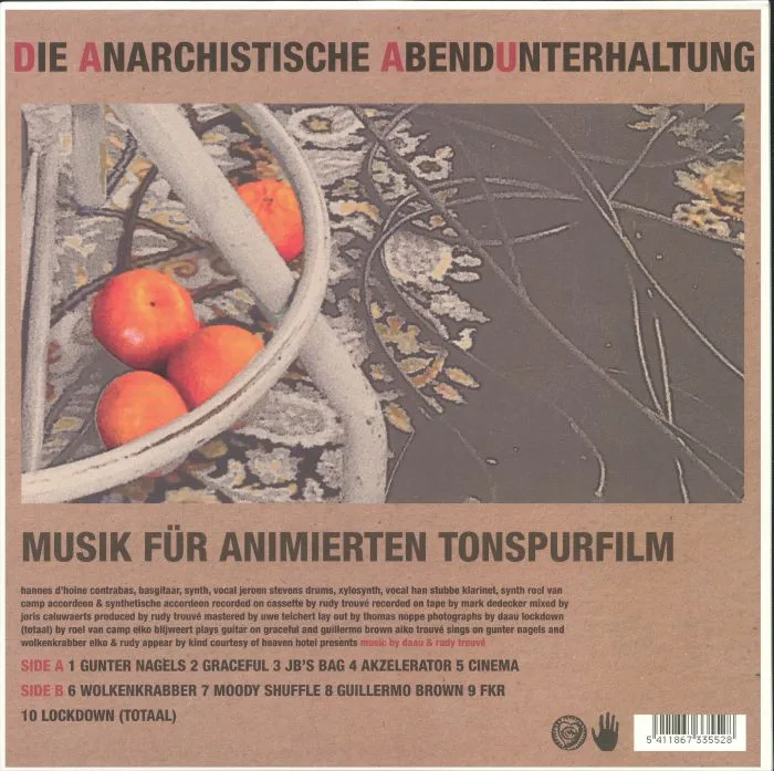 Лицевая сторона обложки — DIE ANARCHISTISCHE ABENDUNTERHALTUNG — Musik Fur Animierten Tonspurfilm
