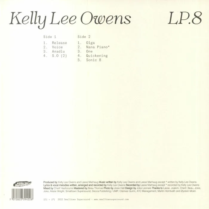 Back cover — Kelly Lee OWENS — LP 8