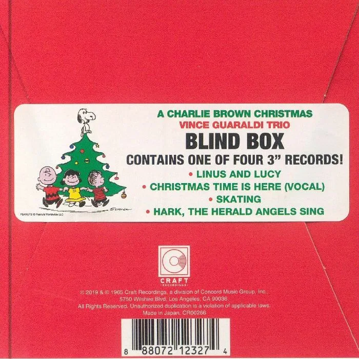 Back cover — Vince GUARALDI — A Charlie Brown Christmas: Blind Box (3" vinyl record for RSD3 turntable)