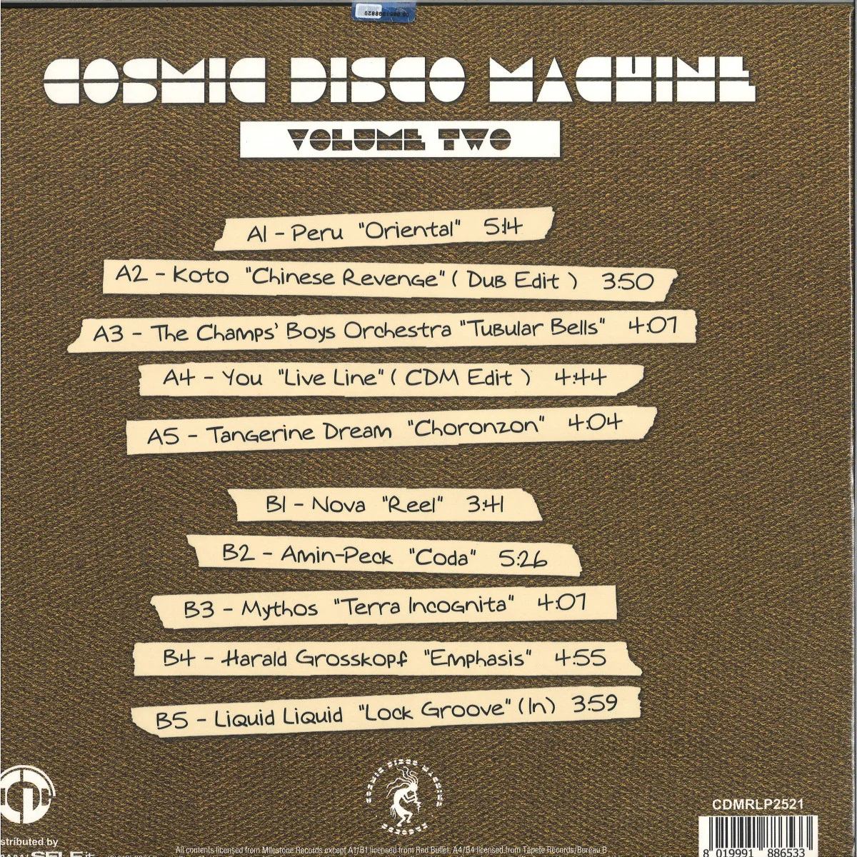Обратная сторона обложки — Various — COSMIC DISCO MACHINE VOL. 2