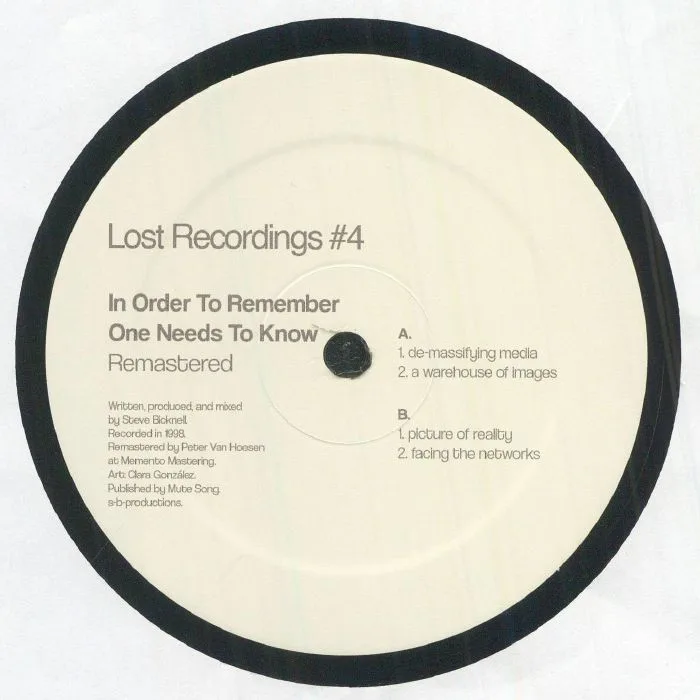 Back cover — Steve BICKNELL — Lost Recordings #4: In Order To Remember One Needs To Know (remastered)