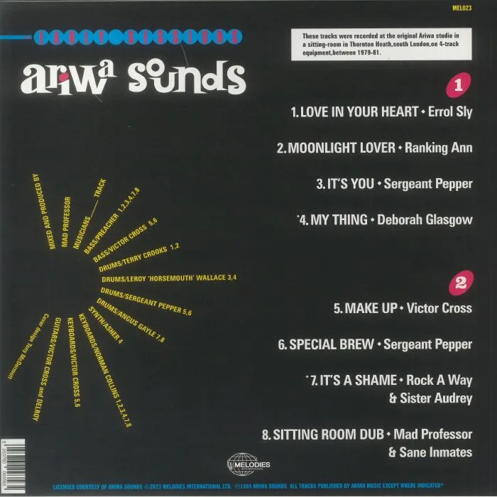 Обратная сторона обложки — MAD PROFESSOR / VARIOUS — Ariwa Sounds: The Early Sessions (reissue)