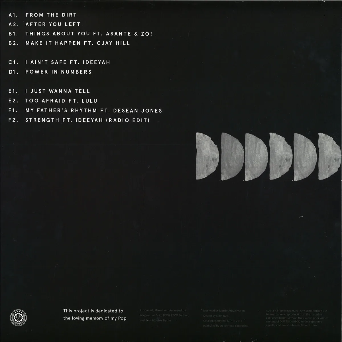 Back cover — Waajeed — From The Dirt LP 3x12"