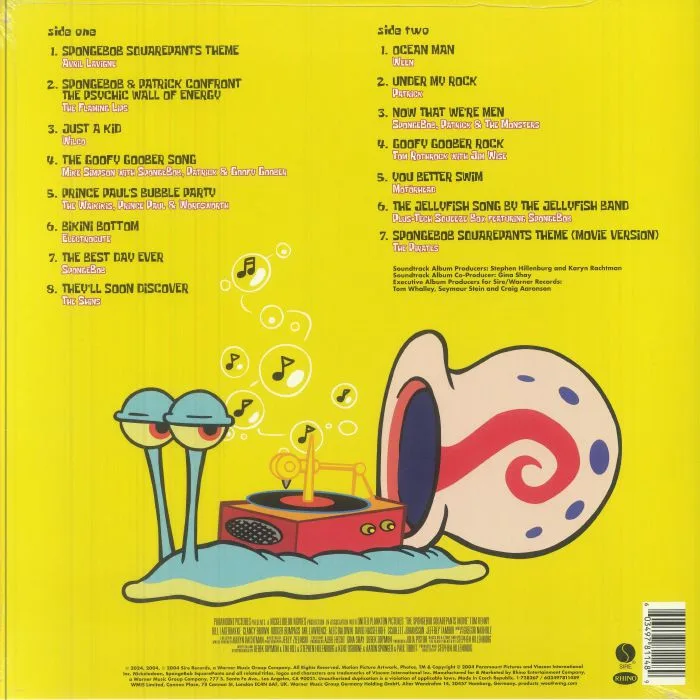 Обратная сторона обложки — VARIOUS — The Spongebob Squarepants Movie (Soundtrack) (reissue)