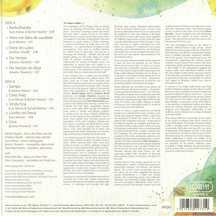 Back cover — ALVORADA — Faz Tempo (B-STOCK)