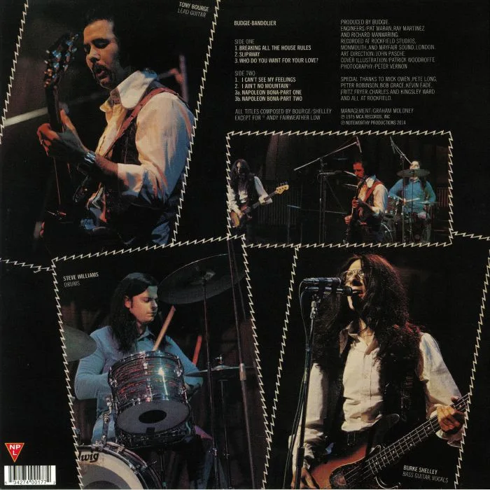 Back cover — BUDGIE — Bandolier