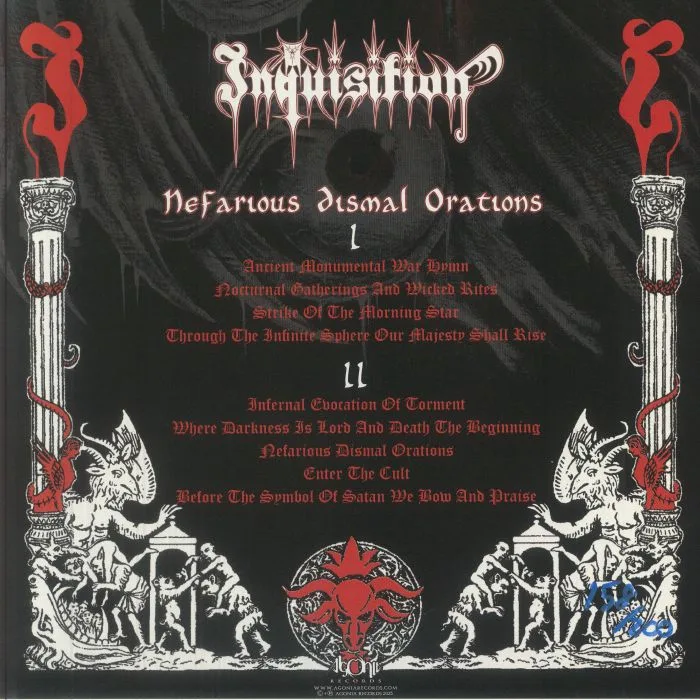 Back cover — INQUISITION — Nefarious Dismal Orations (reissue)