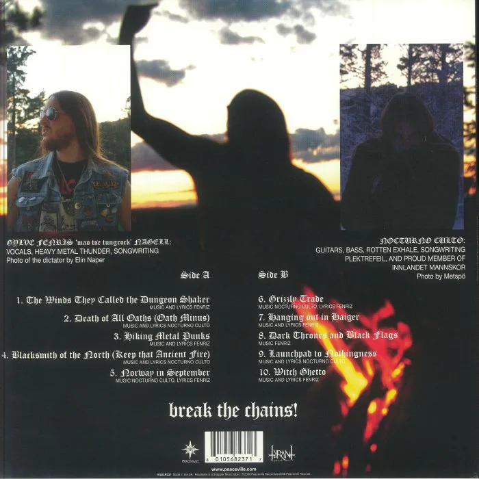 Обратная сторона обложки — DARKTHRONE — Dark Thrones & Black Flags