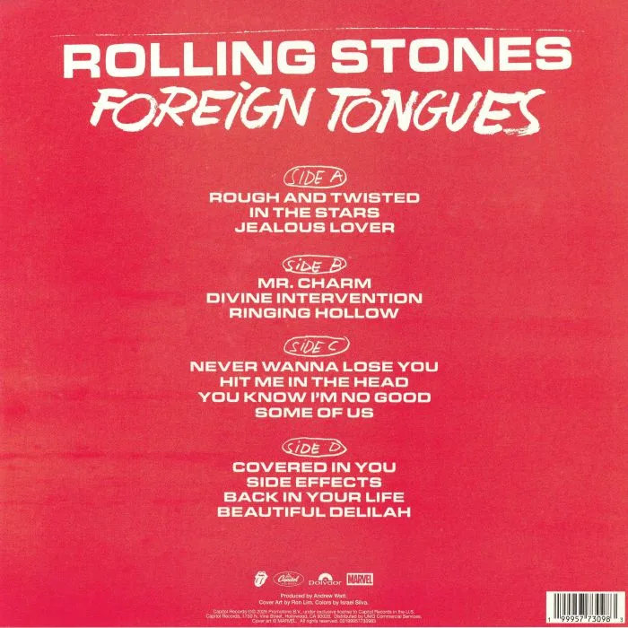 Back cover — The ROLLING STONES — Foreign Tongues: Hulk (Marvel Collector's Series)