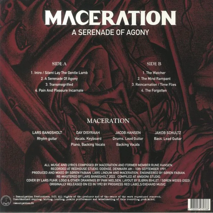 Обратная сторона обложки — MACERATION — A Serenade Of Agony
