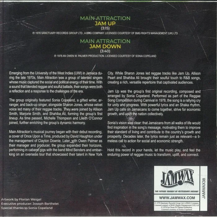 Обратная сторона обложки — MAIN ATTRACTION — Jam Up (reissue)