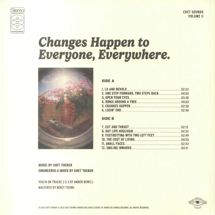 Back cover — CHET SOUNDS — Changes Happen To Everyone Everywhere