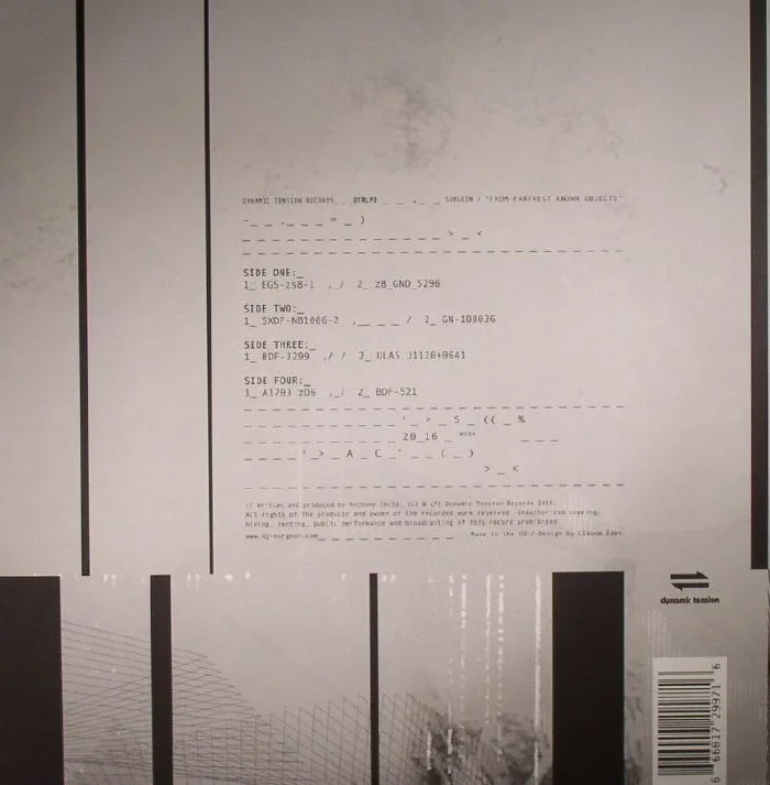 Back cover — SURGEON — From Farthest Known Objects