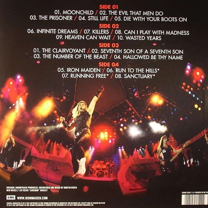 Back cover — IRON MAIDEN — Maiden England '88 (remastered)