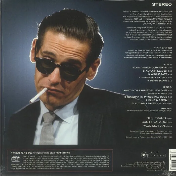 Обратная сторона обложки — Bill EVANS — Portrait In Jazz (reissue)