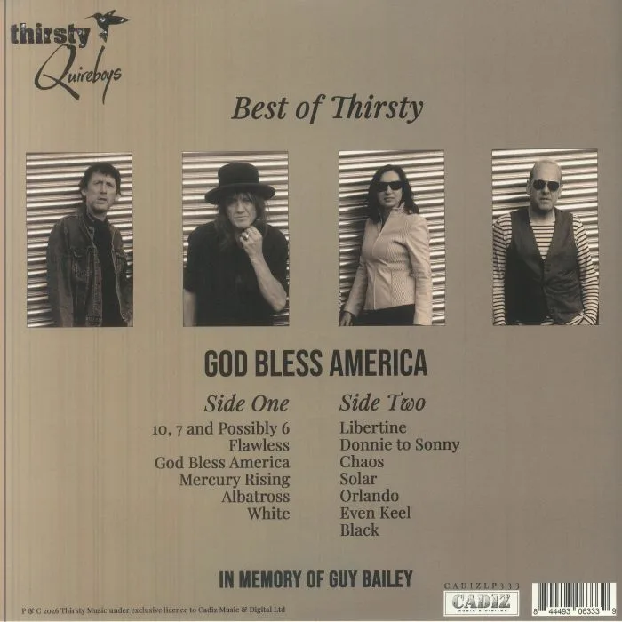 Back cover — THIRSTY QUIREBOYS — God Bless America: Best Of Thirsty