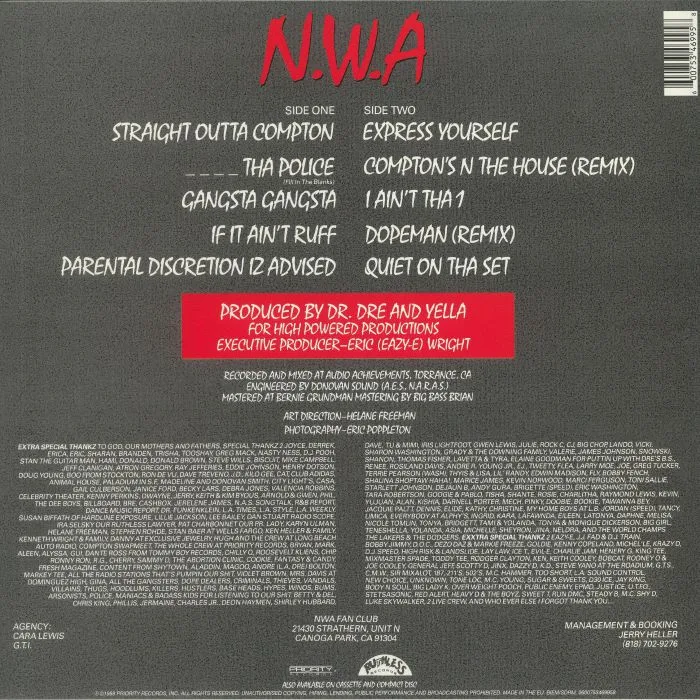 Обратная сторона обложки — NWA — Straight Outta Compton