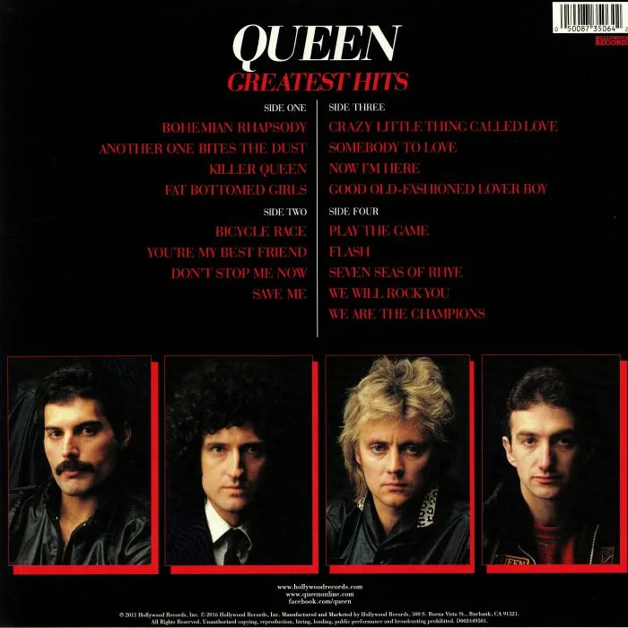 Обратная сторона обложки — QUEEN — Greatest Hits (reissue) (half speed remastered)