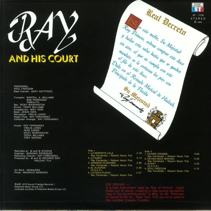 Обратная сторона обложки — RAY & HIS COURT — Ray & His Court (reissue)