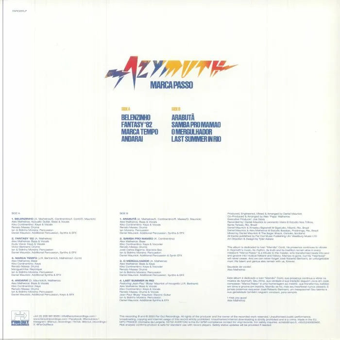 Back cover — AZYMUTH — Marca Passo