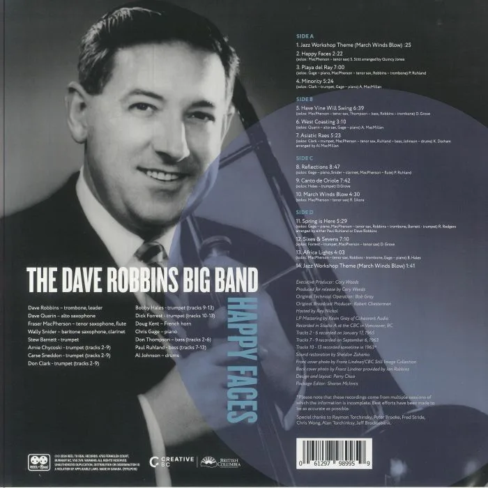 Обратная сторона обложки — The DAVE ROBBINS BIG BAND — Happy Faces