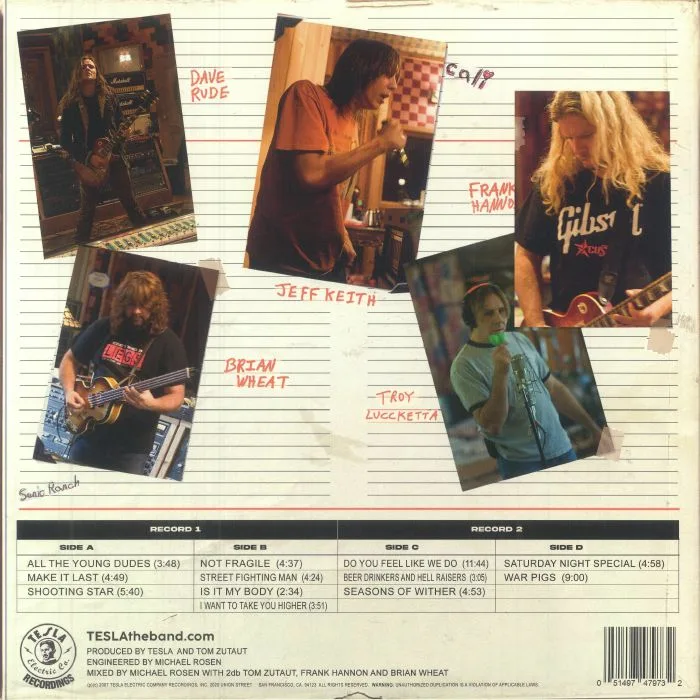 Back cover — TESLA — Real To Reel Vol 2 (Record Store Day RSD 2025)