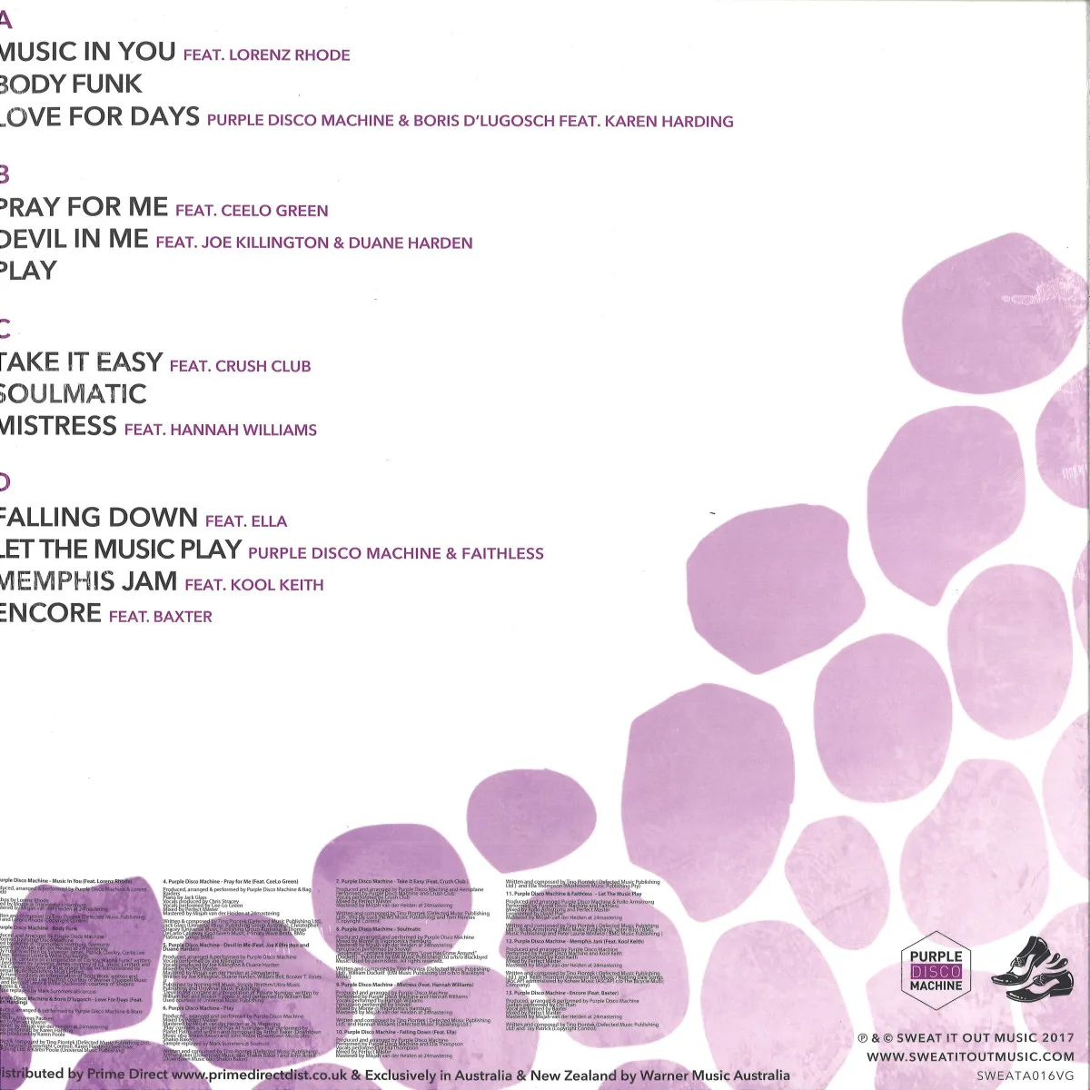Обратная сторона обложки — Purple Disco Machine — Soulmatic LP 2x12"