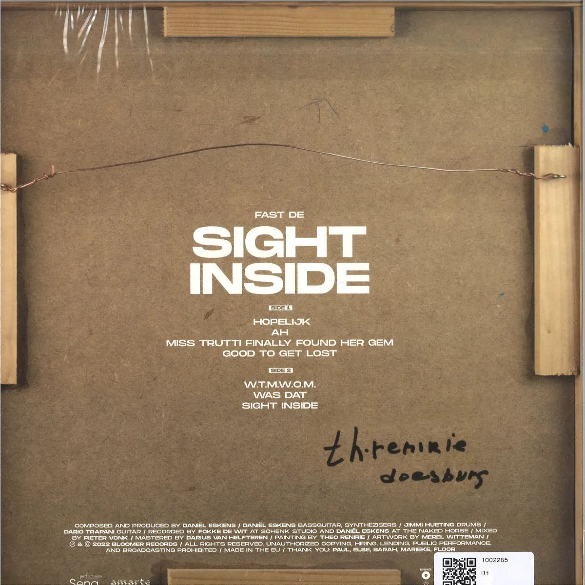 Back cover — FAST DE — SIGHT INSIDE LP