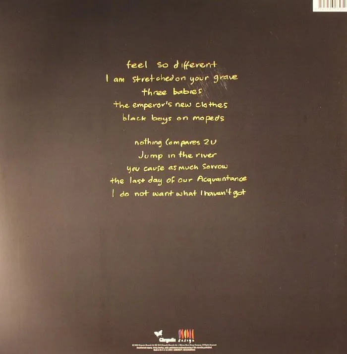 Back cover — Sinead O'CONNOR — I Do Not Want What I Haven't Got (remastered)