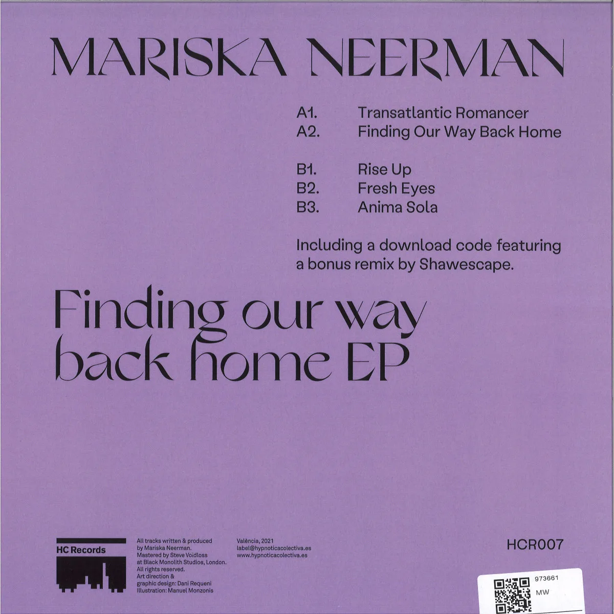 Back cover — Mariska Neerman — Finding Our Way Back Home EP