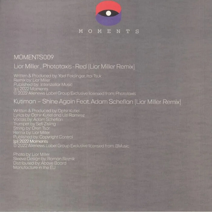 Back cover — Lior MILLER / PHOTOTAXIS / KUTIMAN — Lior Miller Remixes