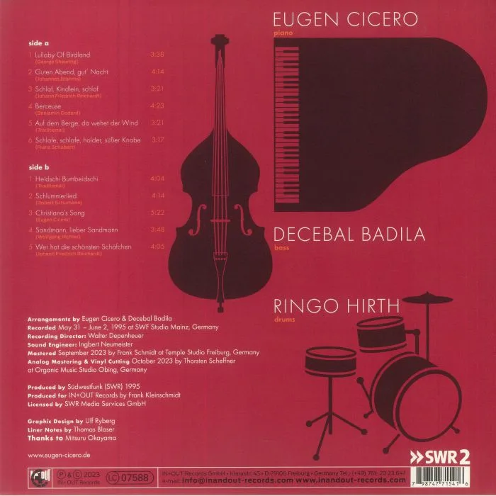 Back cover — EUGEN CICERO TRIO — Lullabies