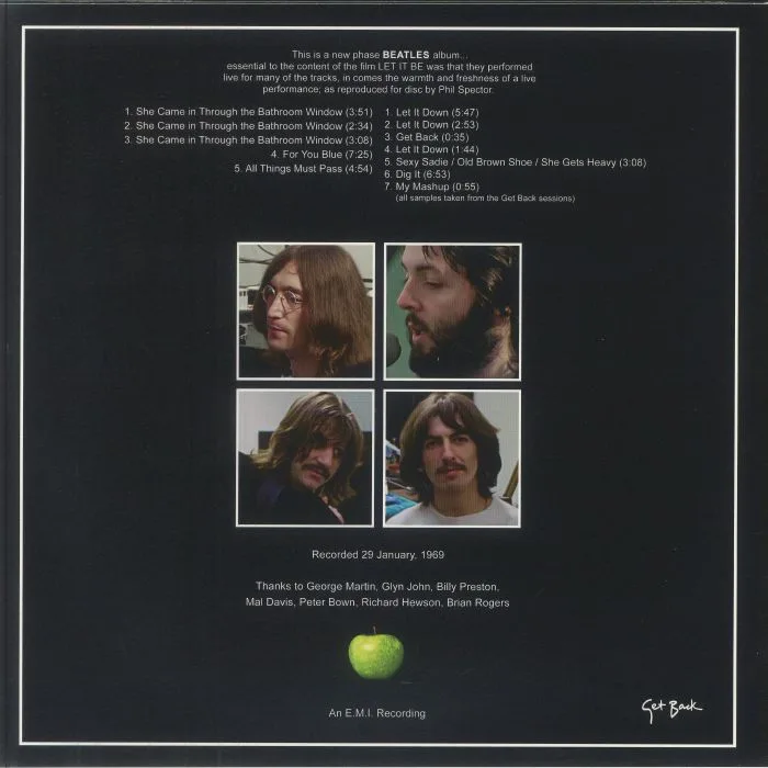 Back cover — The BEATLES — Let It Down