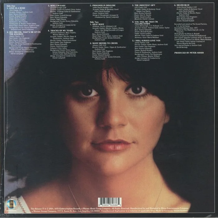 Back cover — Linda RONSTADT — Prisoner In Disguise