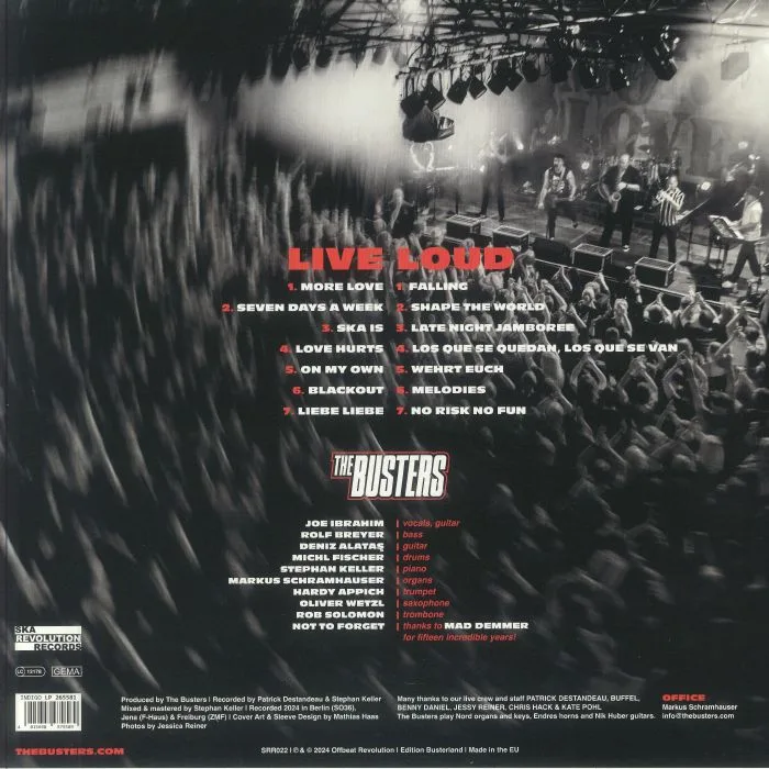 Back cover — The BUSTERS — Live & Loud