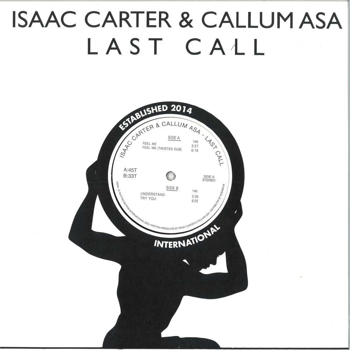 Лицевая сторона обложки — Isaac Carter & Callum Asa — Last Call LP