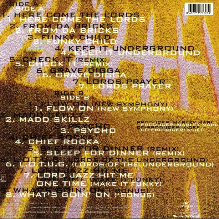 Обратная сторона обложки — LORDS OF THE UNDERGROUND — Here Come The Lords