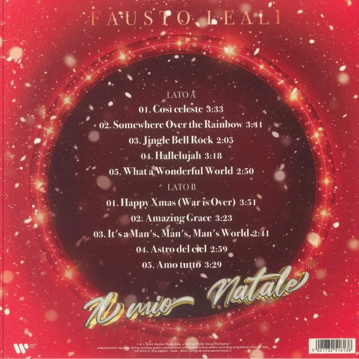 Обратная сторона обложки — Fausto LEALI — Il Mio Natale