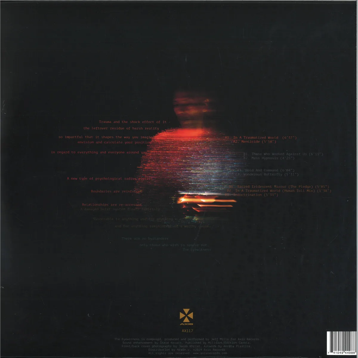 Обратная сторона обложки — Jeff Mills — THE EYEWITNESS LP 2x12"