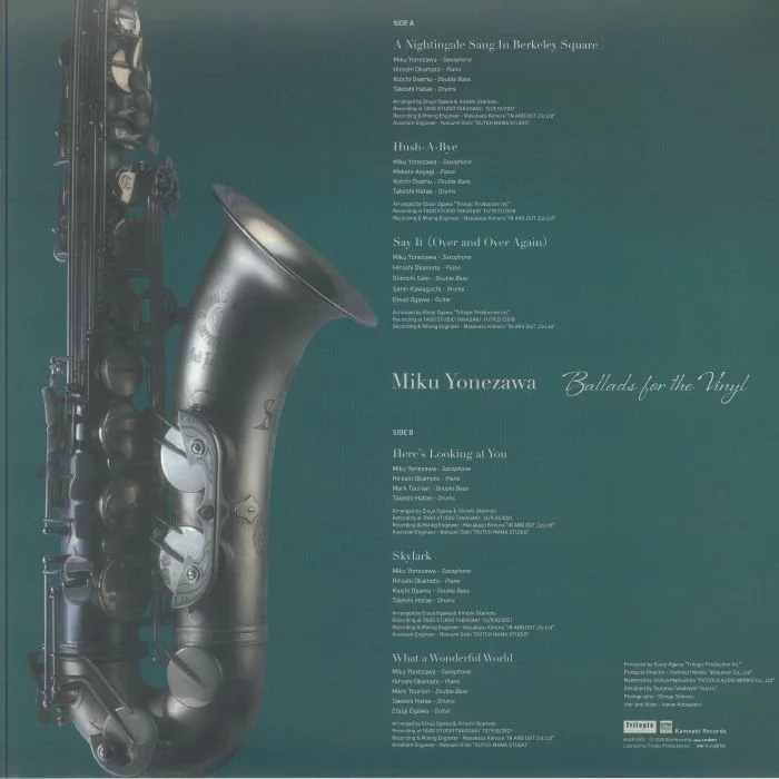Обратная сторона обложки — Miku YONEZAWA — Ballads For The Vinyl