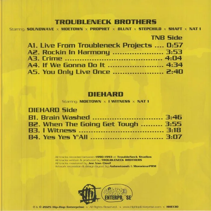 Обратная сторона обложки — TROUBLENECK BROTHERS — Diehard Rare & Unreleased