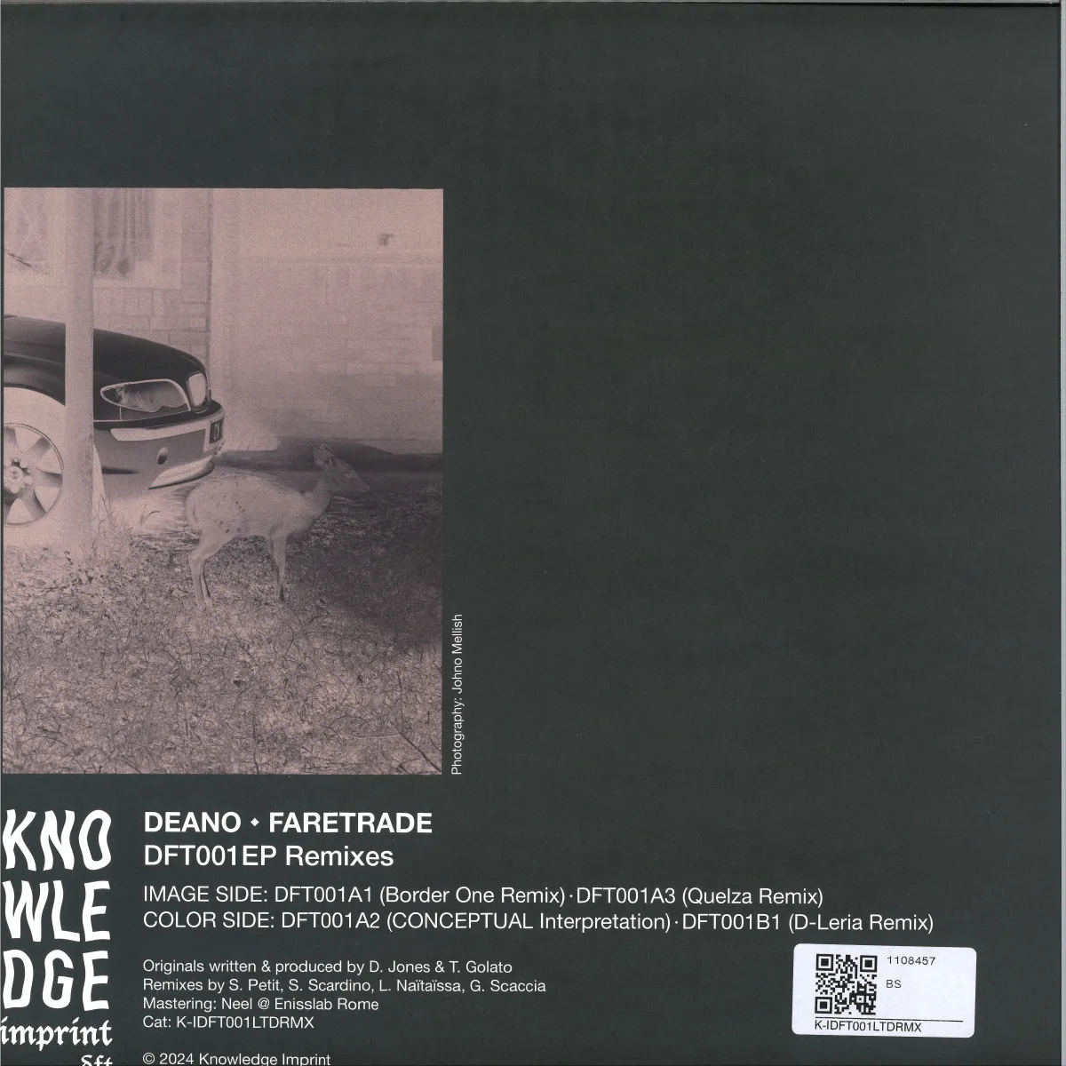 Back cover — Deano&Faretrade — DFT001 Remixes