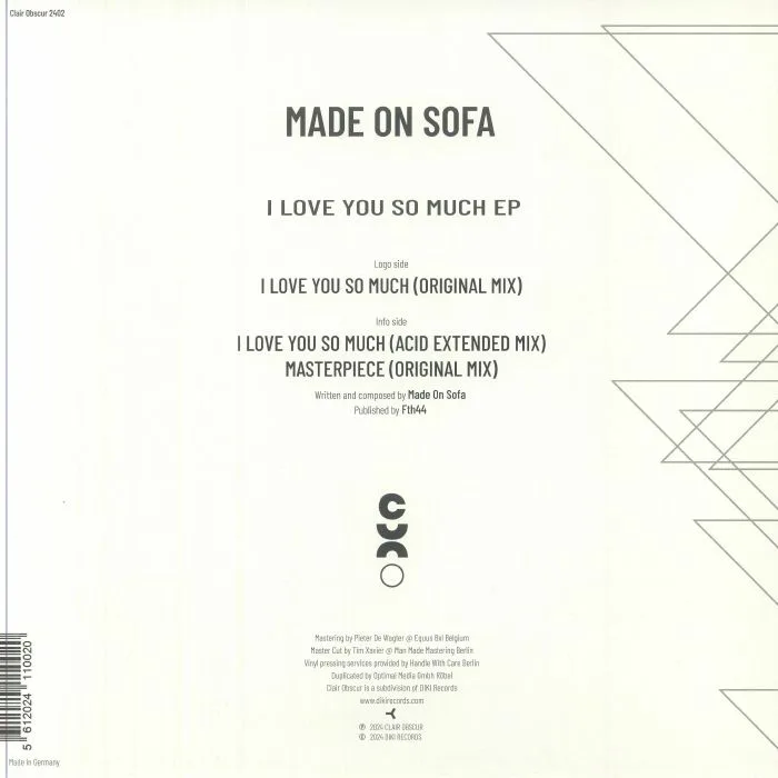 Обратная сторона обложки — MADE ON SOFA — I Love You So Much EP
