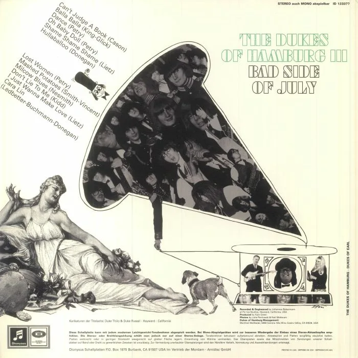 Обратная сторона обложки — The DUKES OF HAMBURG — Bad Side Of July