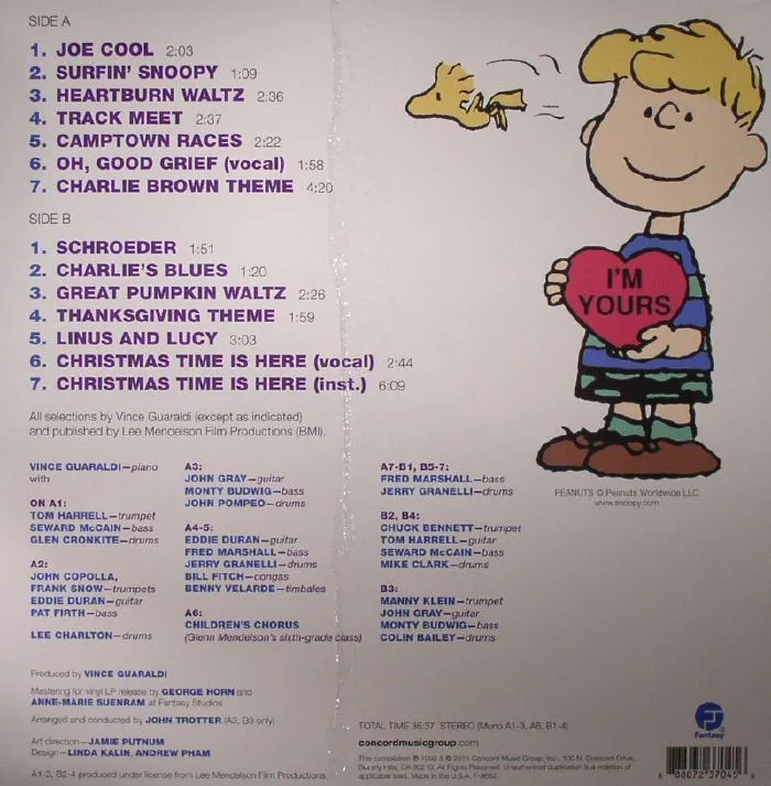 Обратная сторона обложки — VINCE GUARALDI TRIO — Charlie Brown's Holiday Hits
