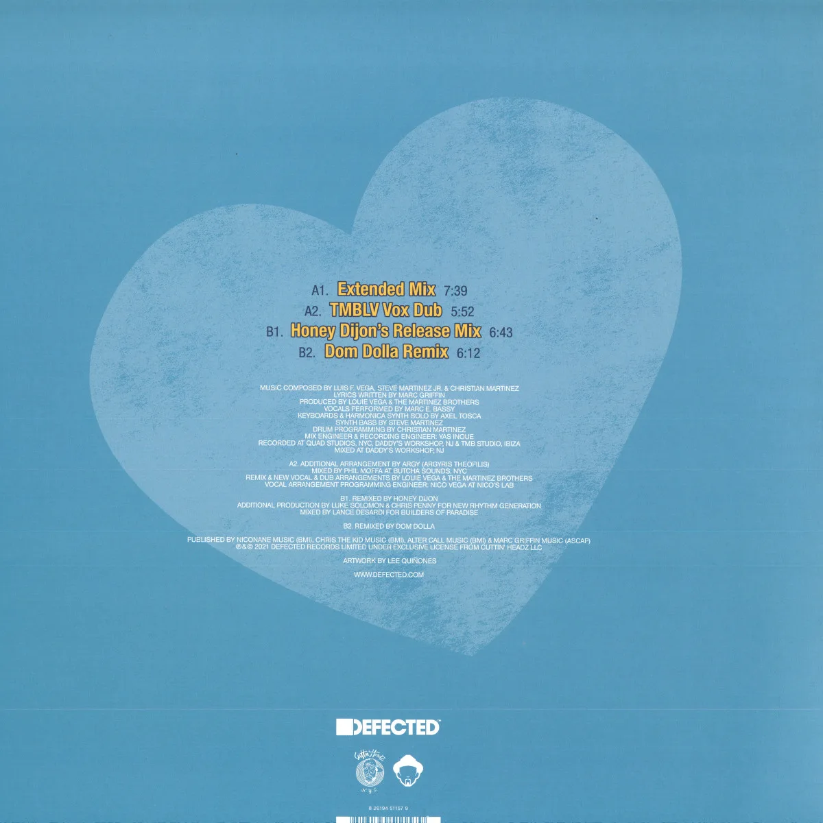 Back cover — Louie Vega & The Martinez Brothers with Marc E. Bassy — Let It Go