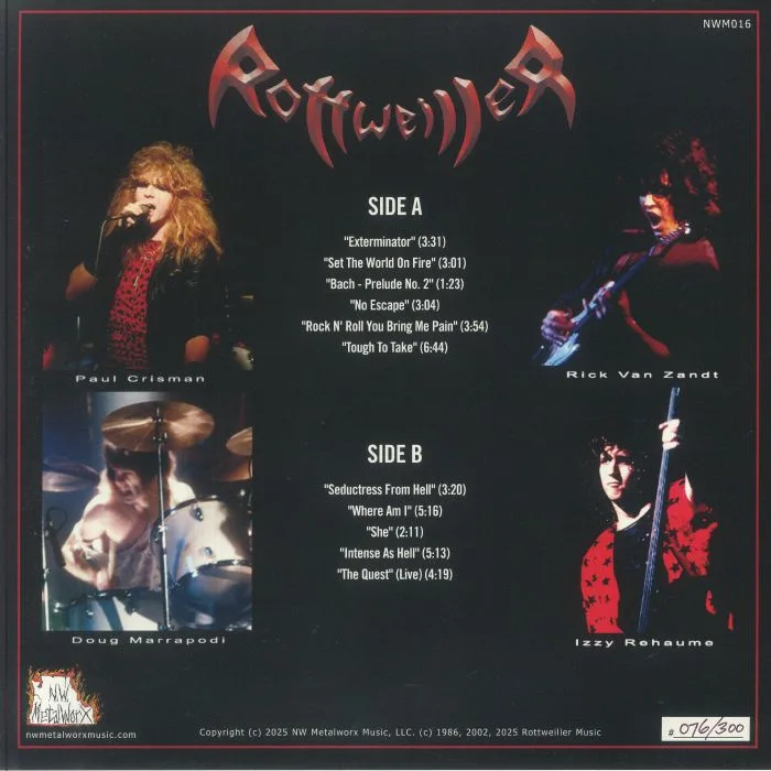 Back cover — ROTTWEILLER — Screams Of The Innocent