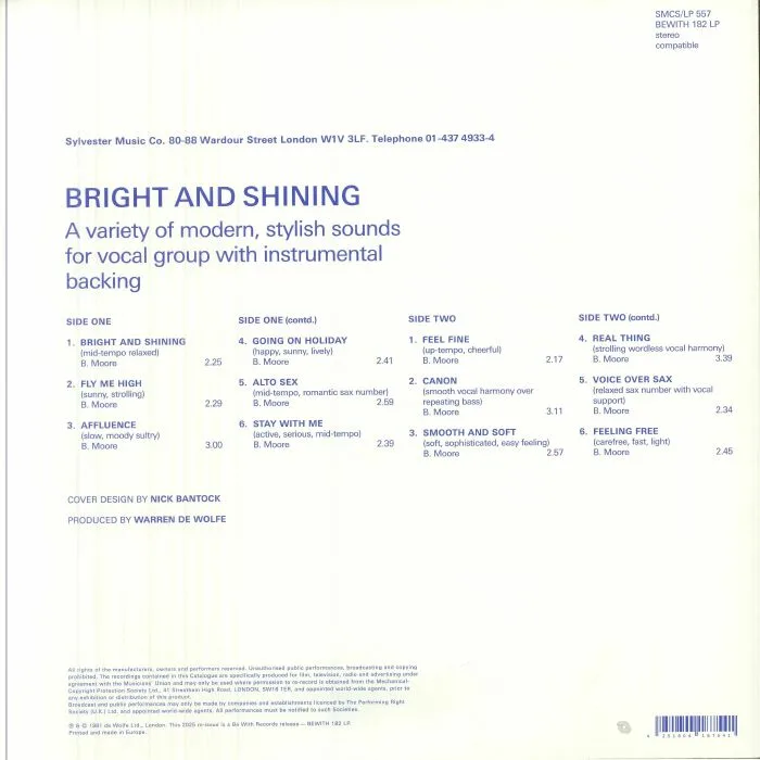 Обратная сторона обложки — Barbara MOORE — Bright & Shining (reissue)